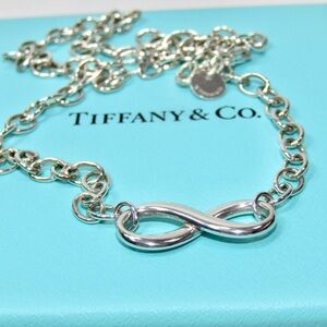 Tiffany Infinity Silver Necklace w/ Chunky Chain RETIRED